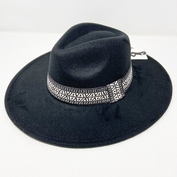Black Wide Brim Rancher Style Hat main image 8